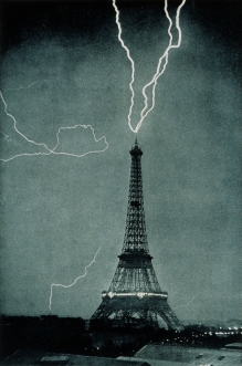 Eiffel Tower Lightning Strike Picture on Lightning Strikes The Eiffel Tower  1902  Via Wikipedia  Public Domain